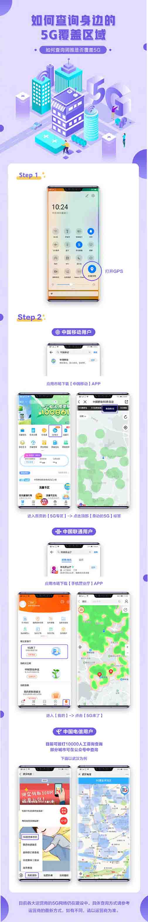 如何查找5g网络覆盖 移动/联通/电信手机用户寻找5G覆盖方法详细图解